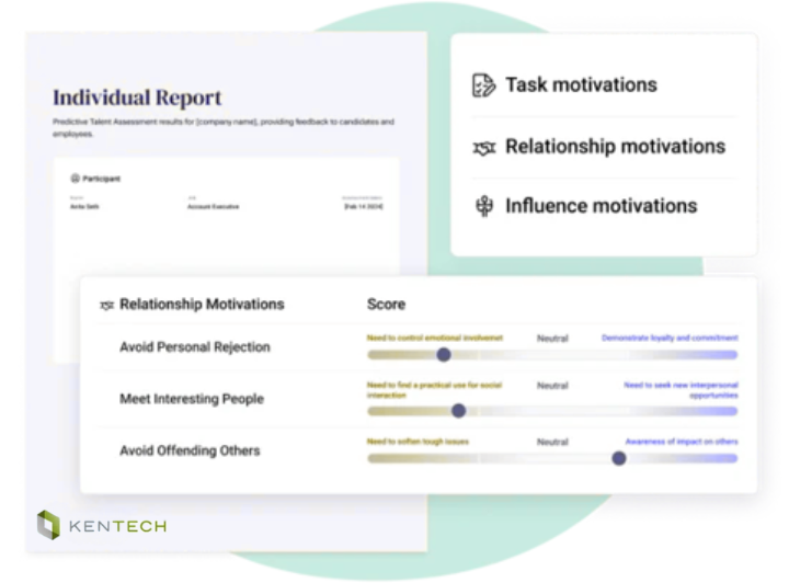 Individual report dashboard UI