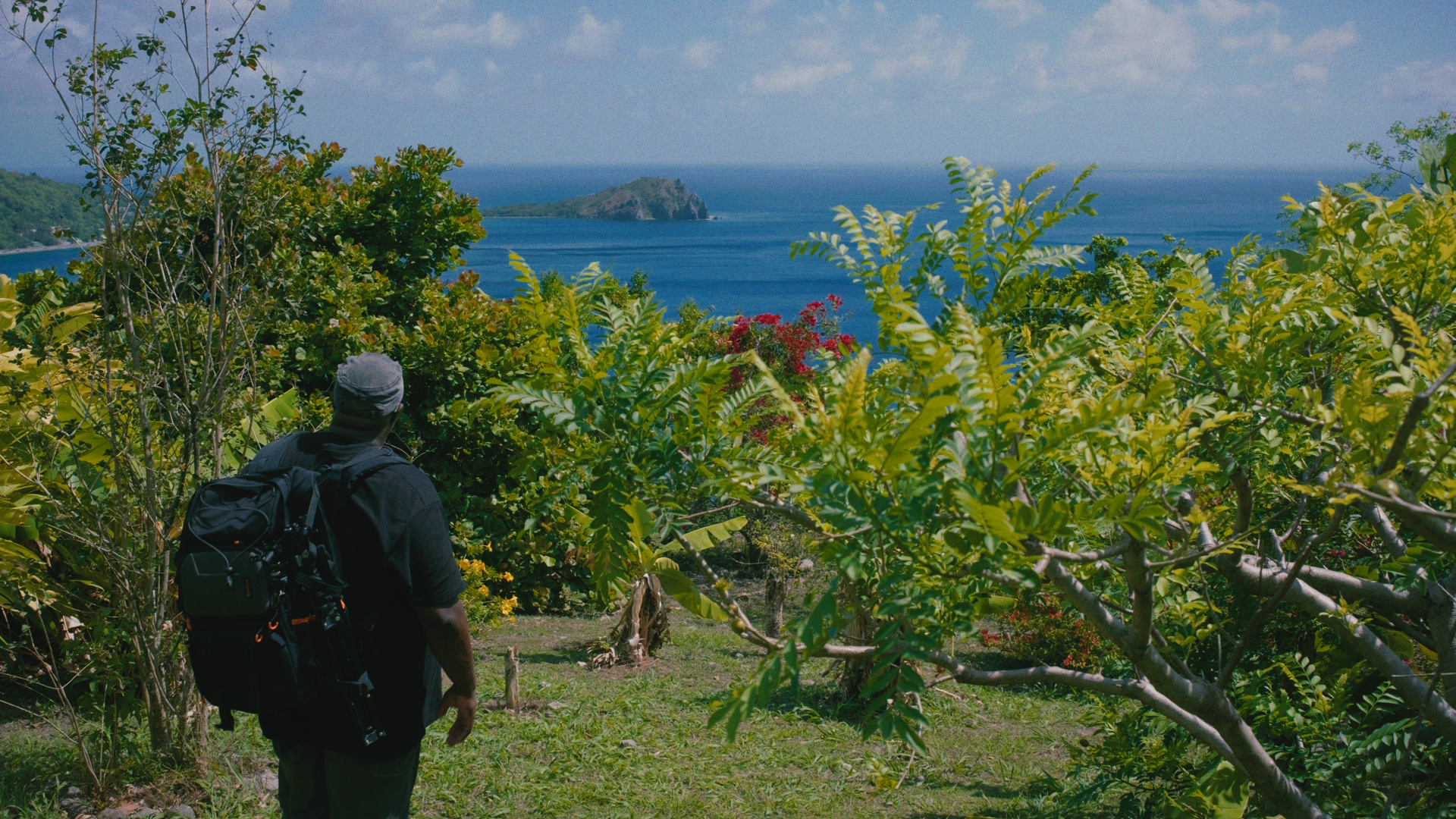 Thomas exploring the gardens at Jungle Bay Dominica