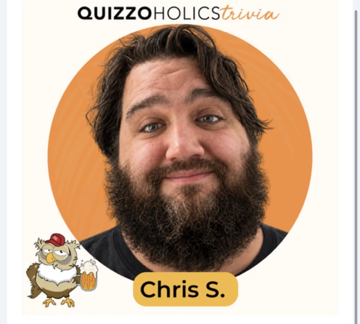 Christopher Szafran-Luce, known as Chris S., Quizzoholics trivia host