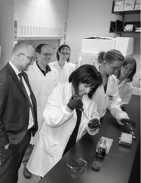 Research team working in lab