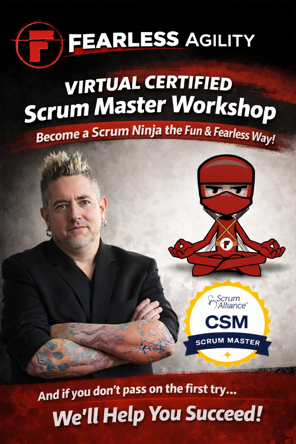 Fearless Agility Virtual Certified Scrum Master Workshop promo