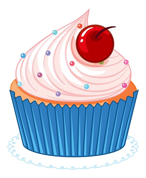 Artist rendering of cupcake with cherry on top