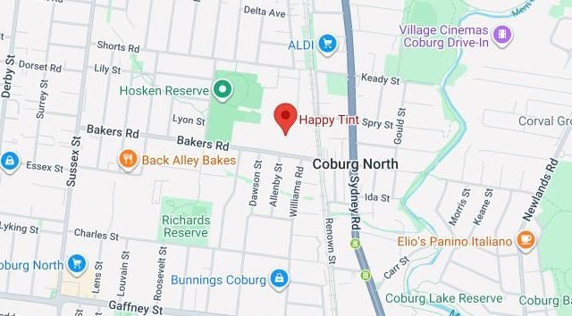 Map showing Happy Tint Coburg North, 26/52 Bakers Road