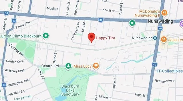 Map showing Happy Tint Nunawading, 41 Terra Cotta Drive