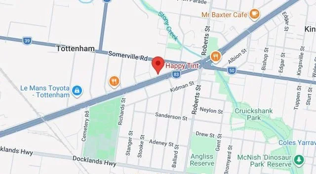 Map showing Happy Tint West Footscray, 20/442 Geelong Road