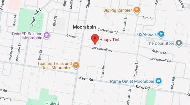 Map showing Happy Tint Moorabbin, 5 Levanswell Road