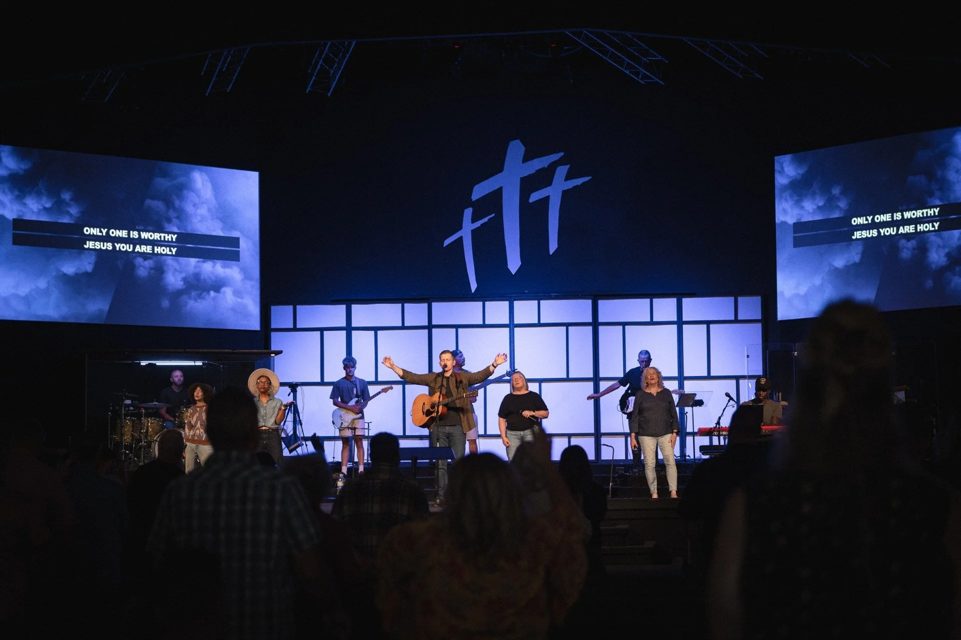 The Open Door worship team leading the congregation