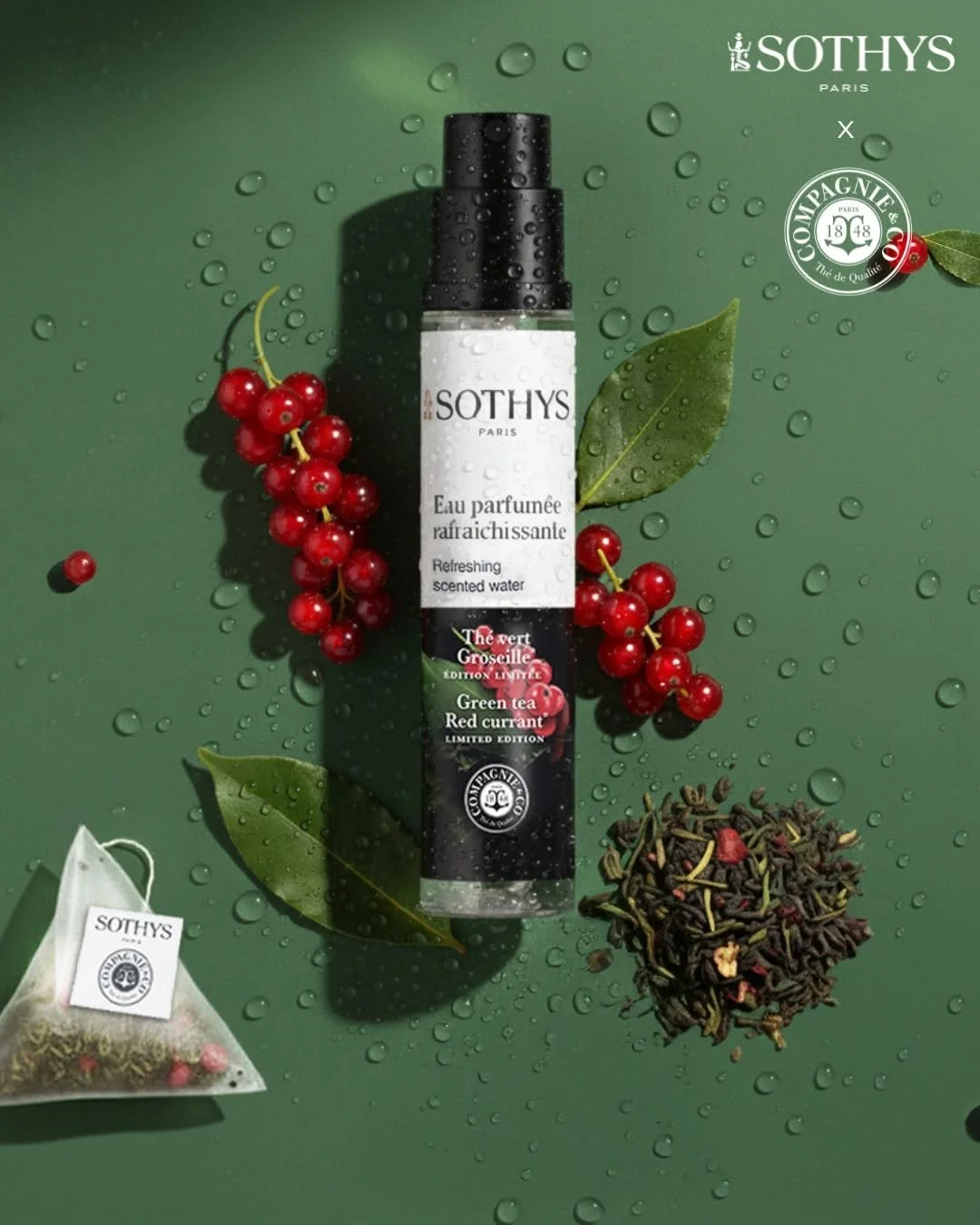 Sothys limited edition Refreshing Scented Water mist, Green Tea and Red Currant