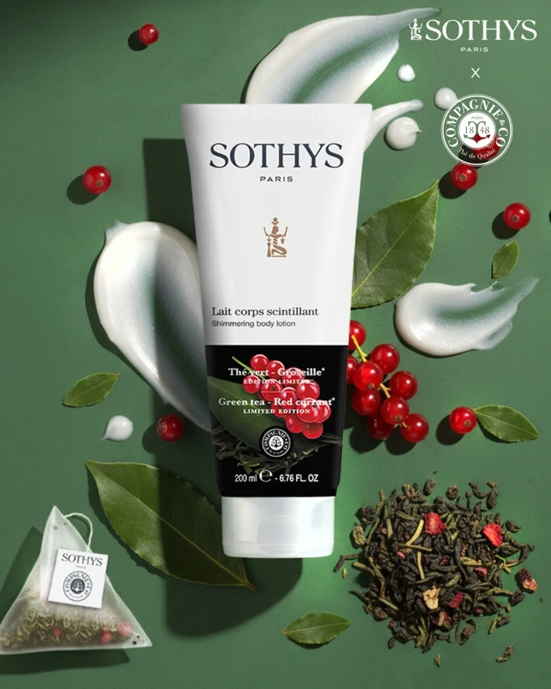 Sothys limited edition Shimmering Body Lotion, Green Tea and Red Currant