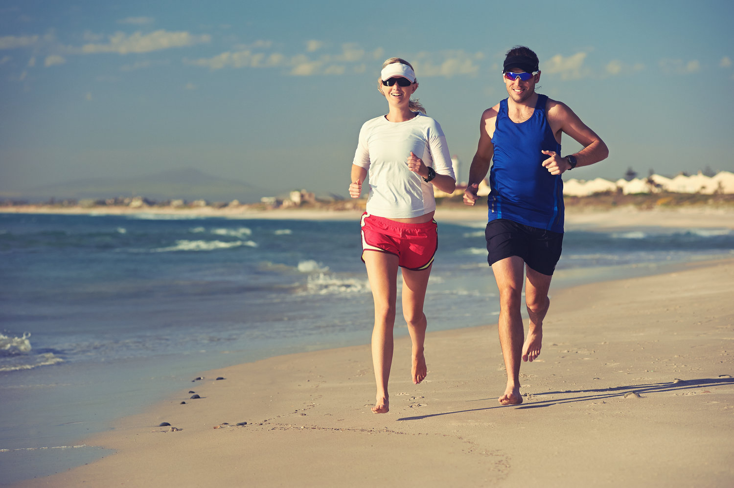 The people Running on the Beach
