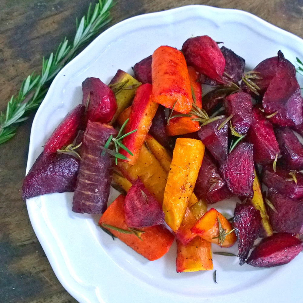 Rosemary Roasted Beets and Carrots