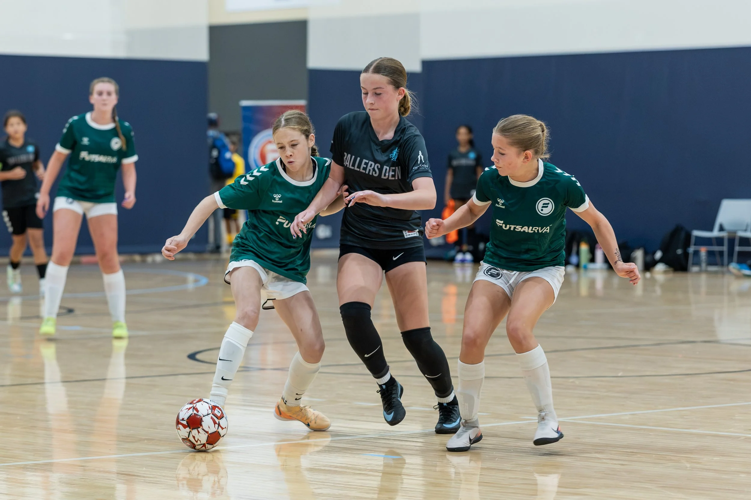 FutsalRVA girls team during an evaluation session