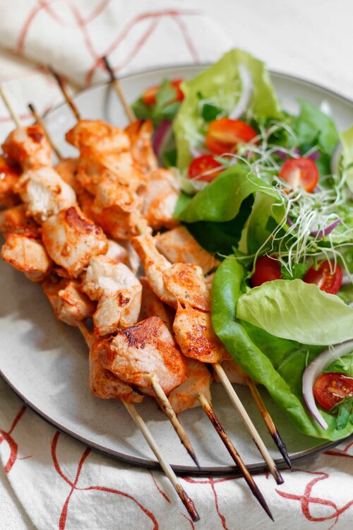 Oven-baked paprika chicken skewers