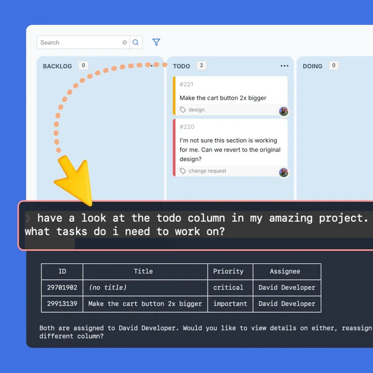An AI coding tool reading BugHerd tasks through MCP.