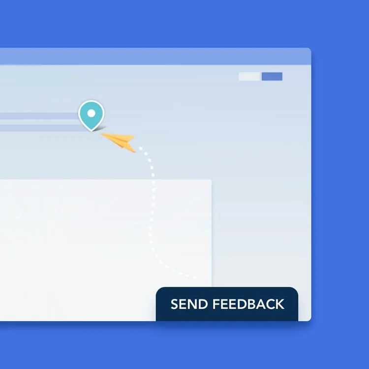 A Send feedback button on a public website.