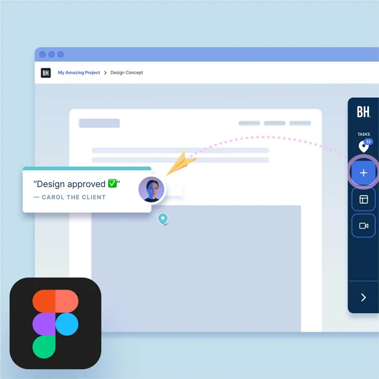 Feedback on a Figma design in BugHerd.
