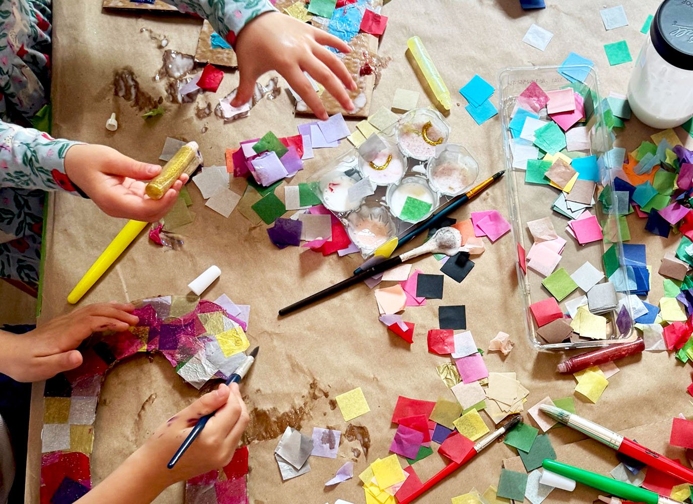 Kids making art