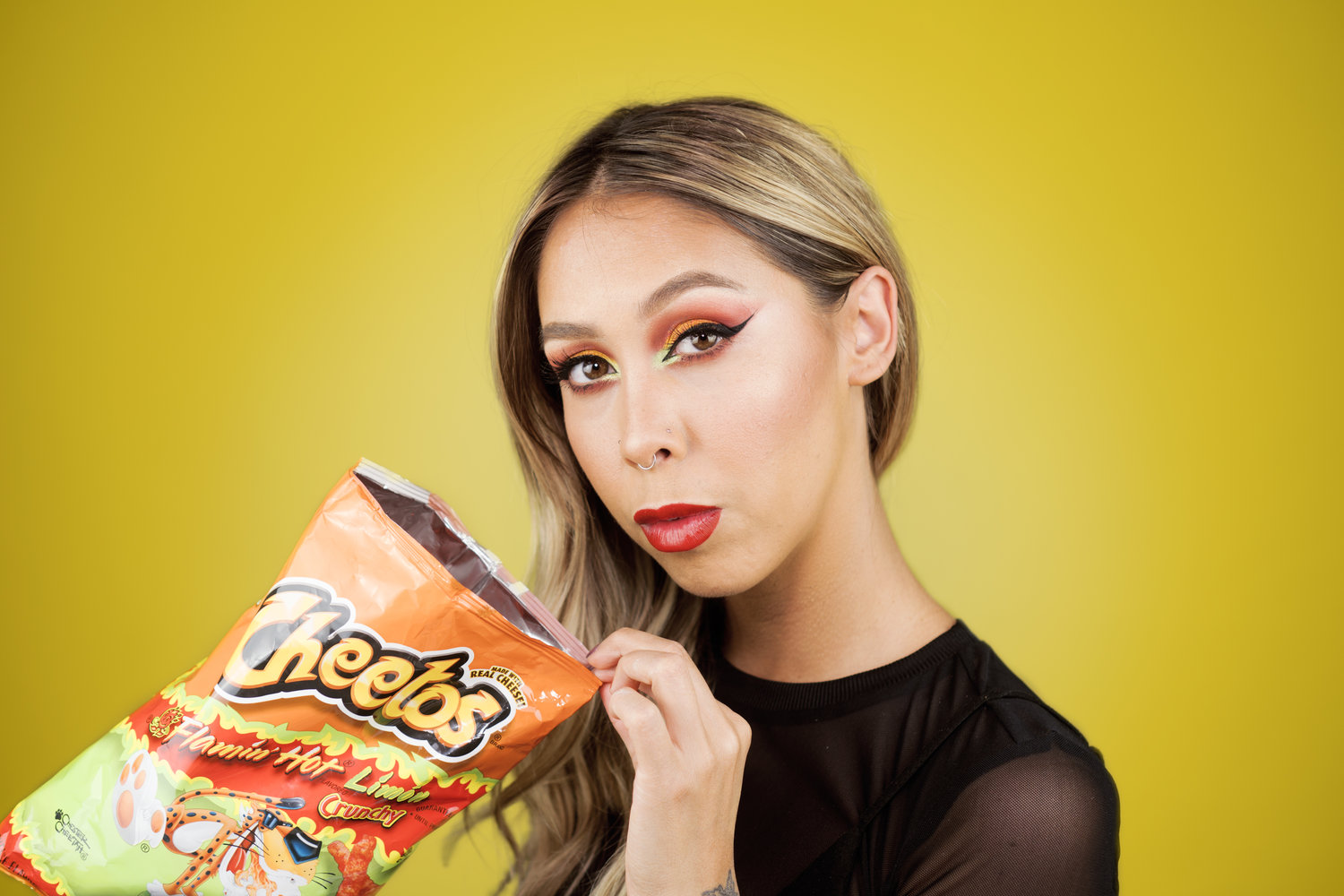 Hot Cheetos Make-up - makeup artistry by crystal Long.