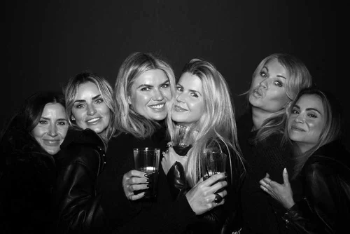 Guests at a private party photo booth