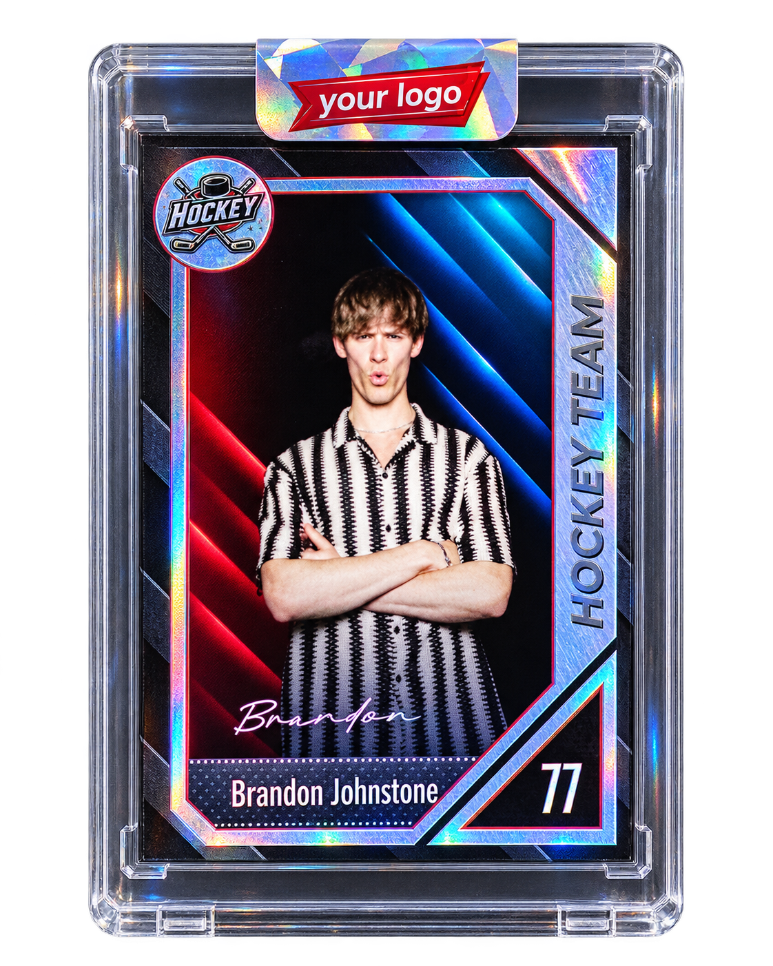 Custom trading card front
