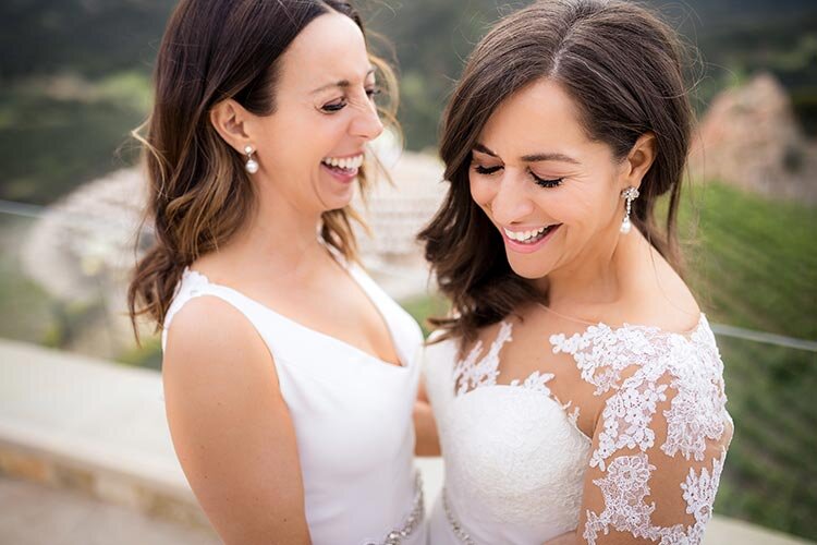 two brides in wedding dresses brian leahy photo