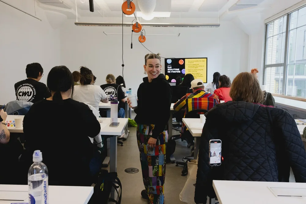 Meg leading a workshop room