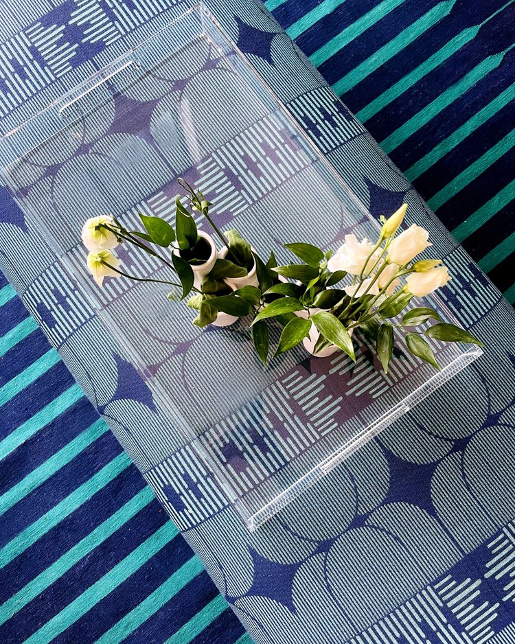 Society of Wonderland Pierre Ink Woven Modern Textile Bench