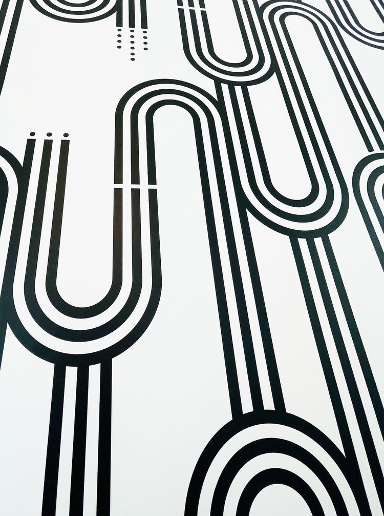 Society of Wonderland Black and White Uptown Modern Geometric Wallpaper