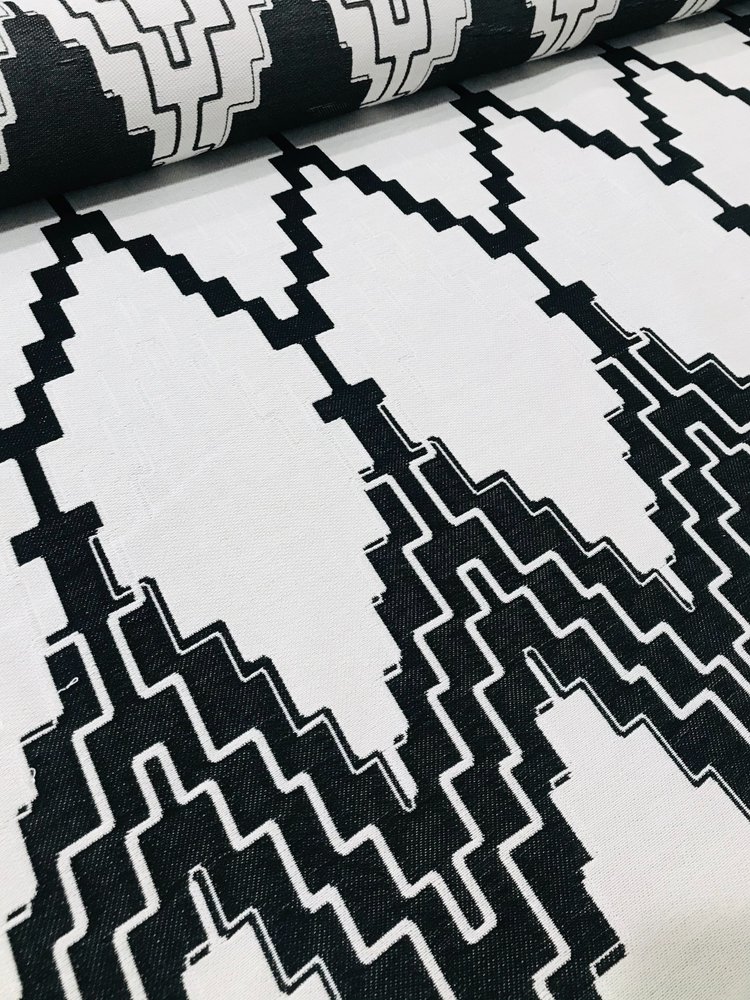 Society of Wonderland Black and White Outdoor Modern Textiles