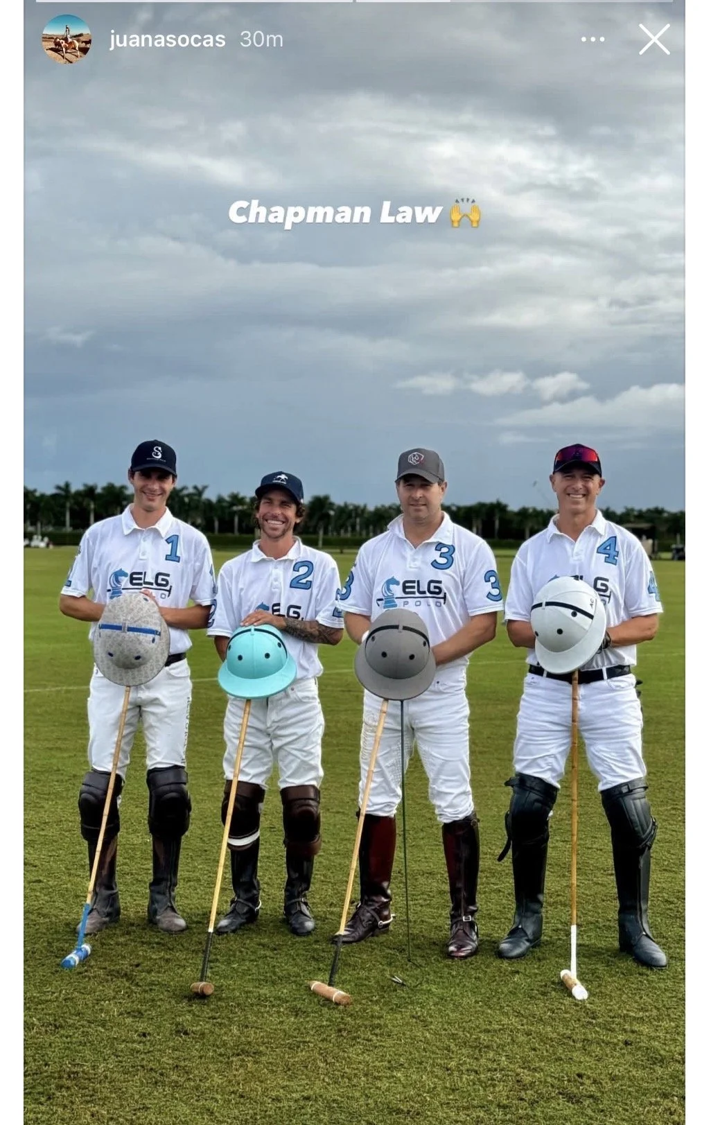Avery Chapman number four with the Chapman Law polo team