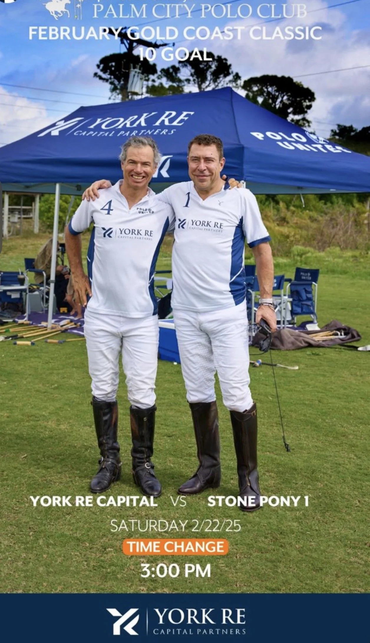 Michel Dorignac and Alex Meshechok on the York RE Capital polo team