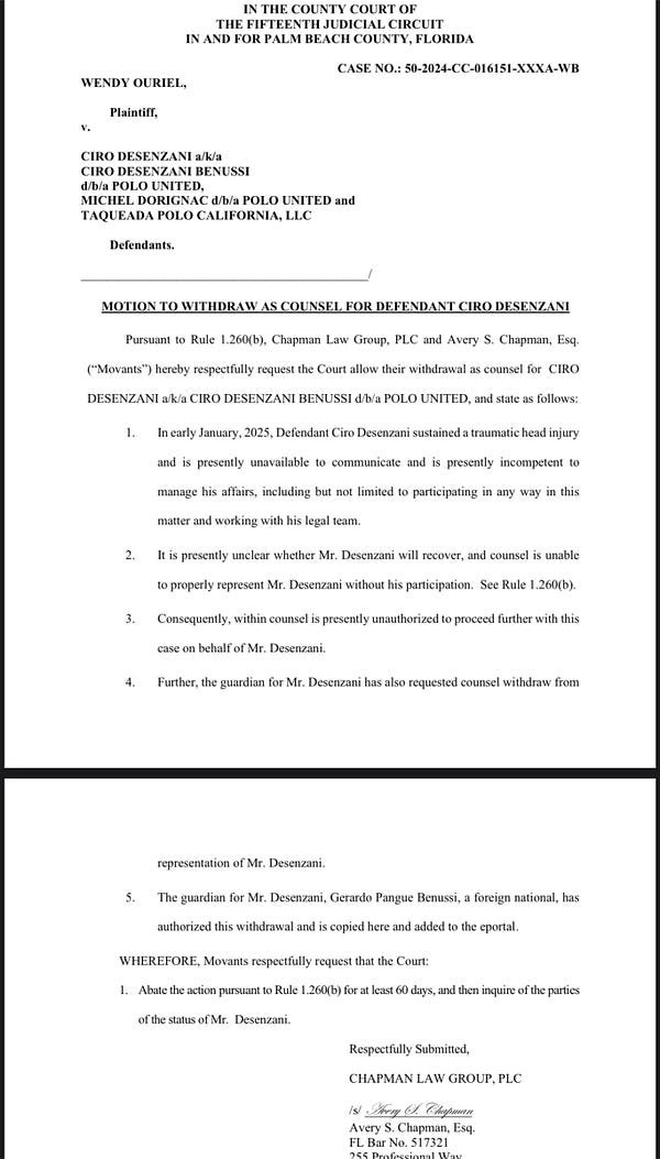 Court filing discussed in connection with Avery Chapman