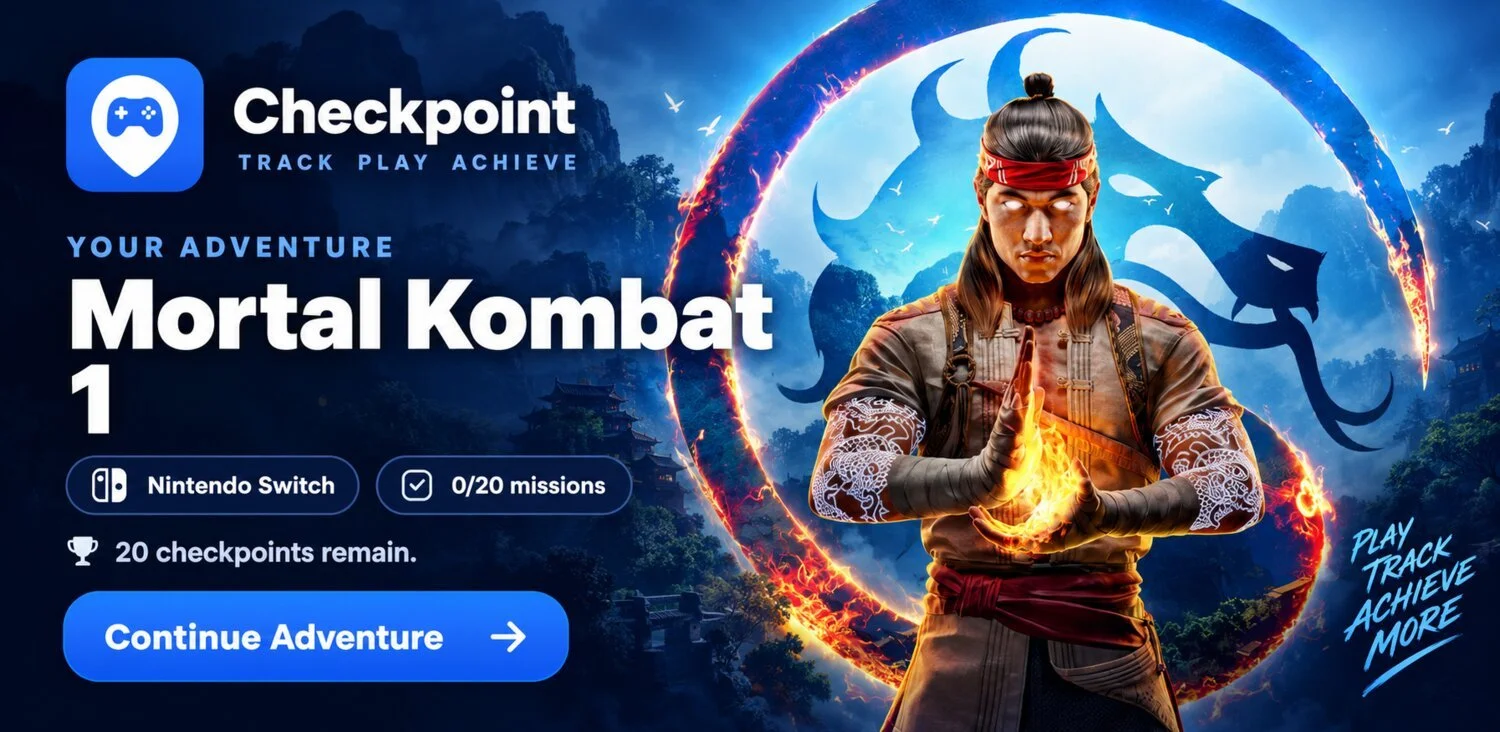 Checkpoint adventure artwork featuring Mortal Kombat 1