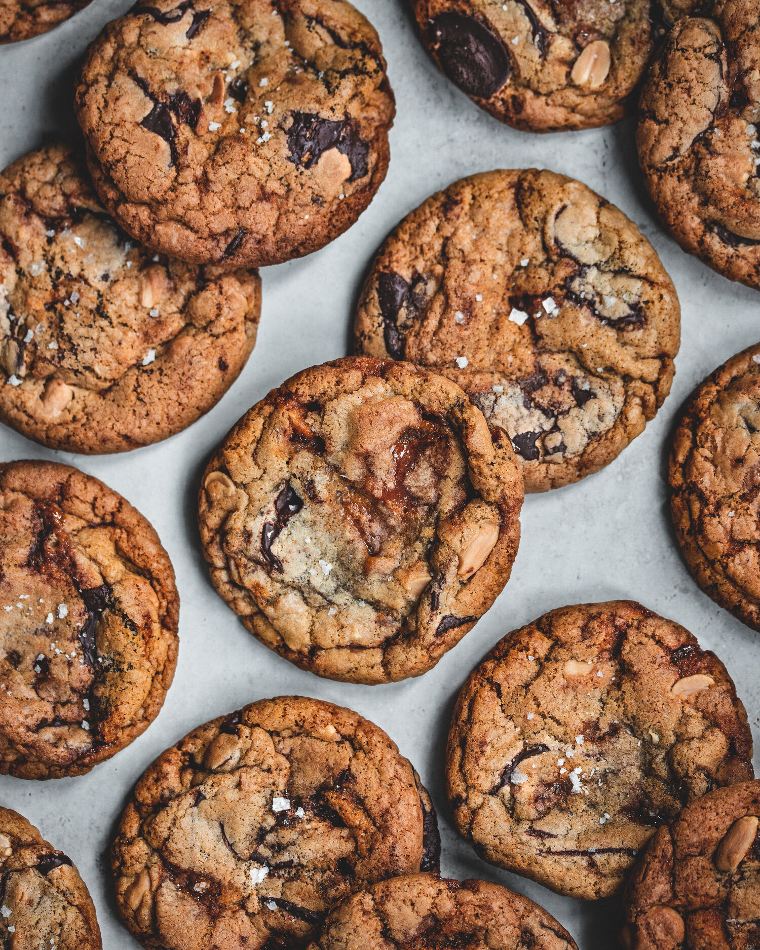 Brown Butter Salted Peanut Caramel Chocolate Chip Cookies