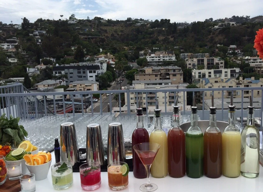Zero proof drinks served at a Los Angeles event bar