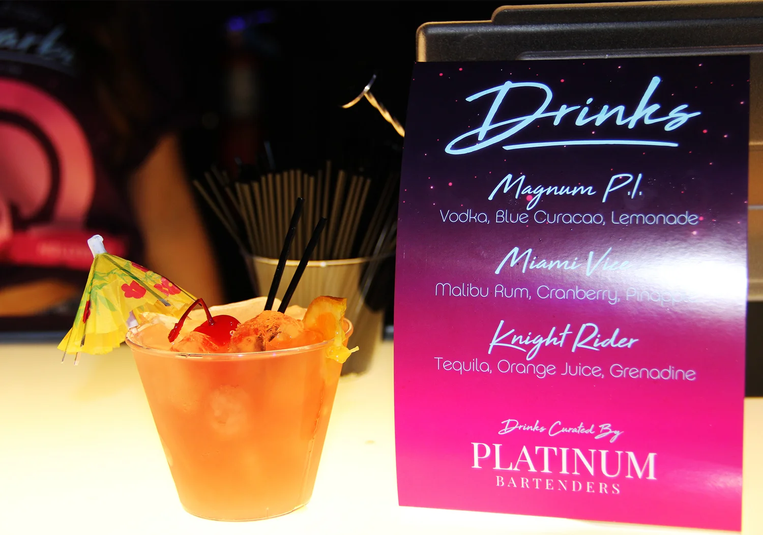 Seasonal cocktail made by a Los Angeles event bartender
