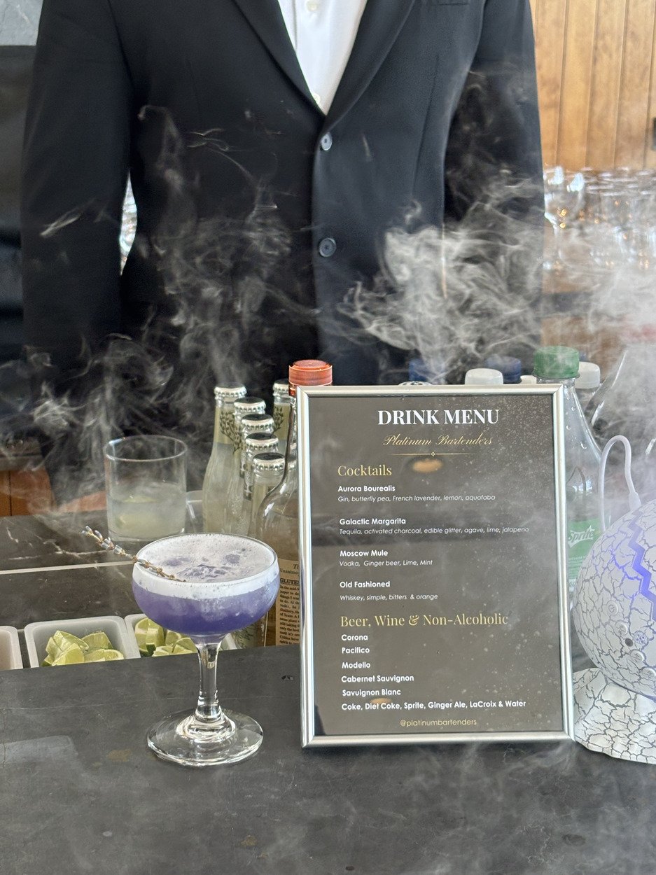Custom printed cocktail menu for a Los Angeles event bar