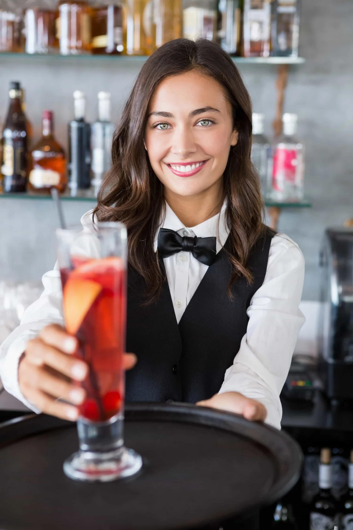 Bartender serving a small private party in Los Angeles