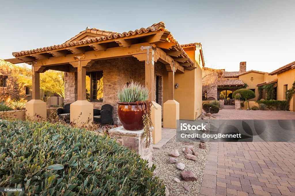 Single-family adobe home