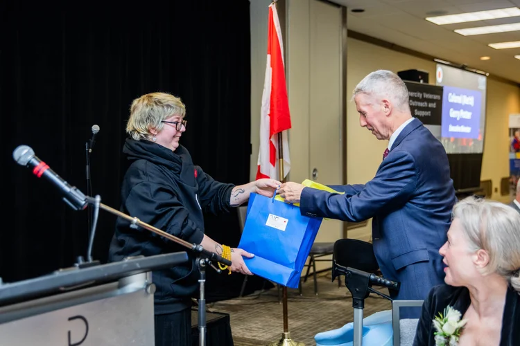 A presentation at the Ottawa Innercity Ministries Veterans' Tribute Lunch