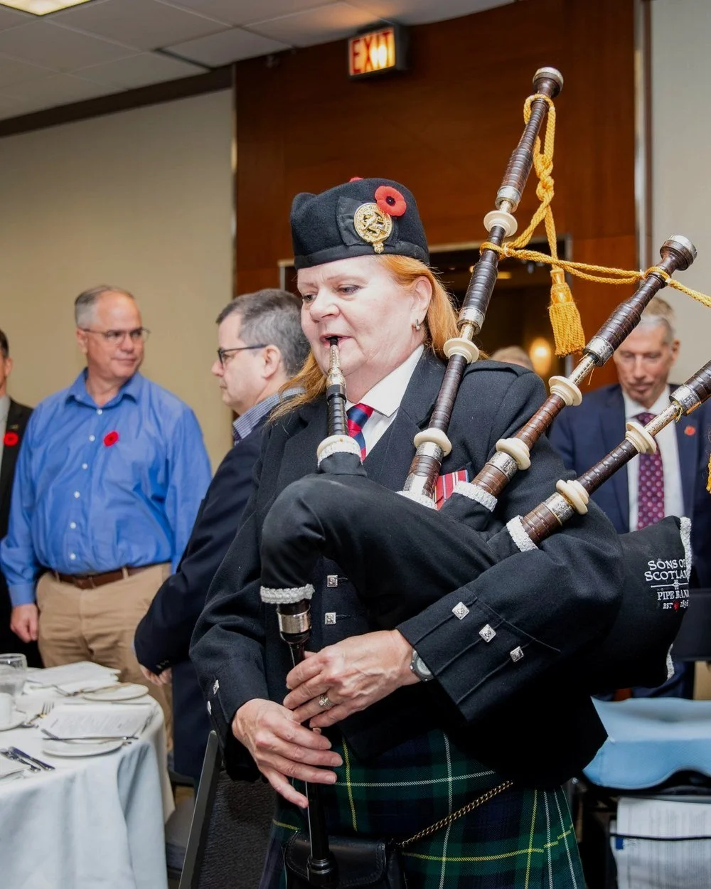 Piper playing at the Veterans’ Tribute Lunch