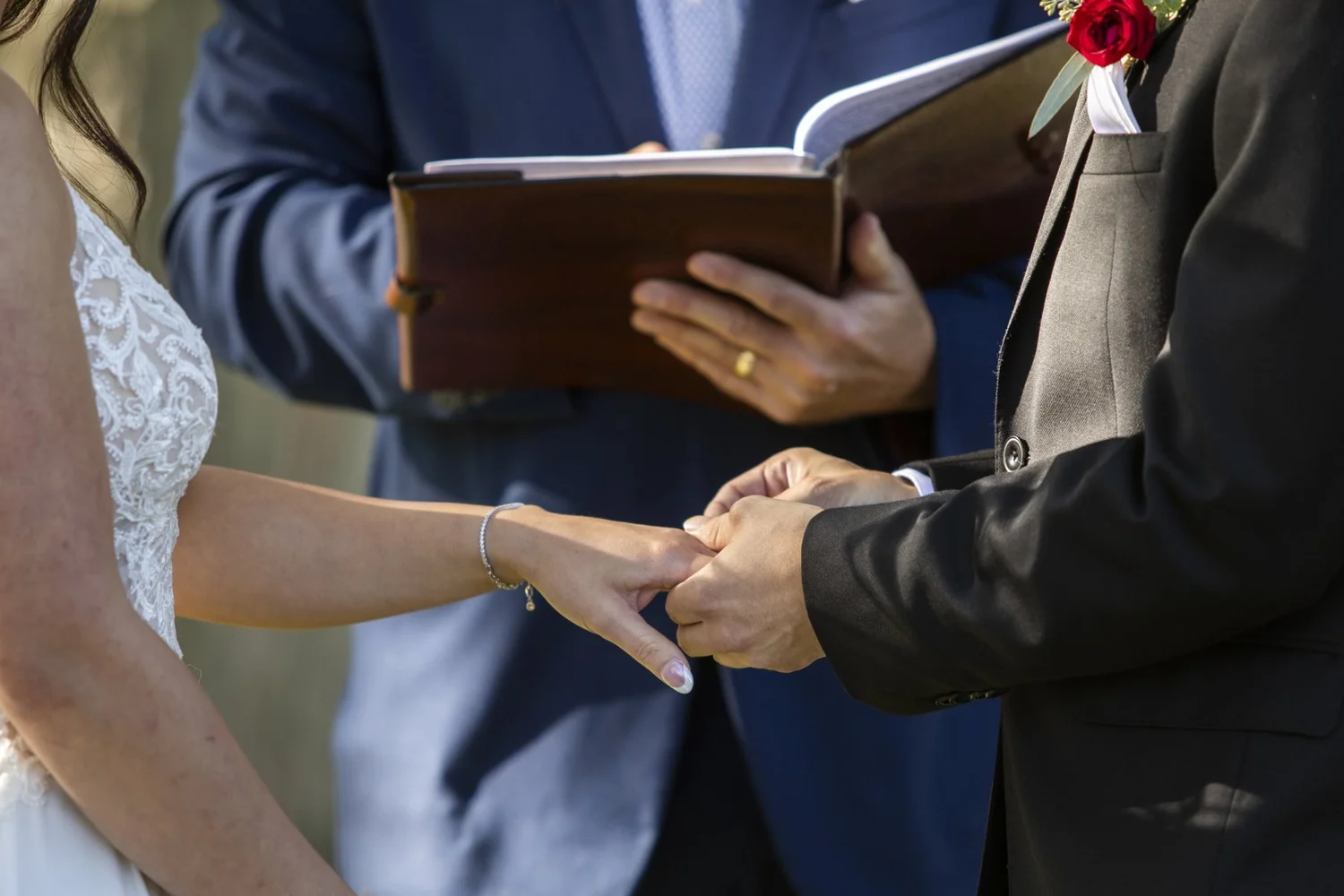 Ring exchange during the ceremony