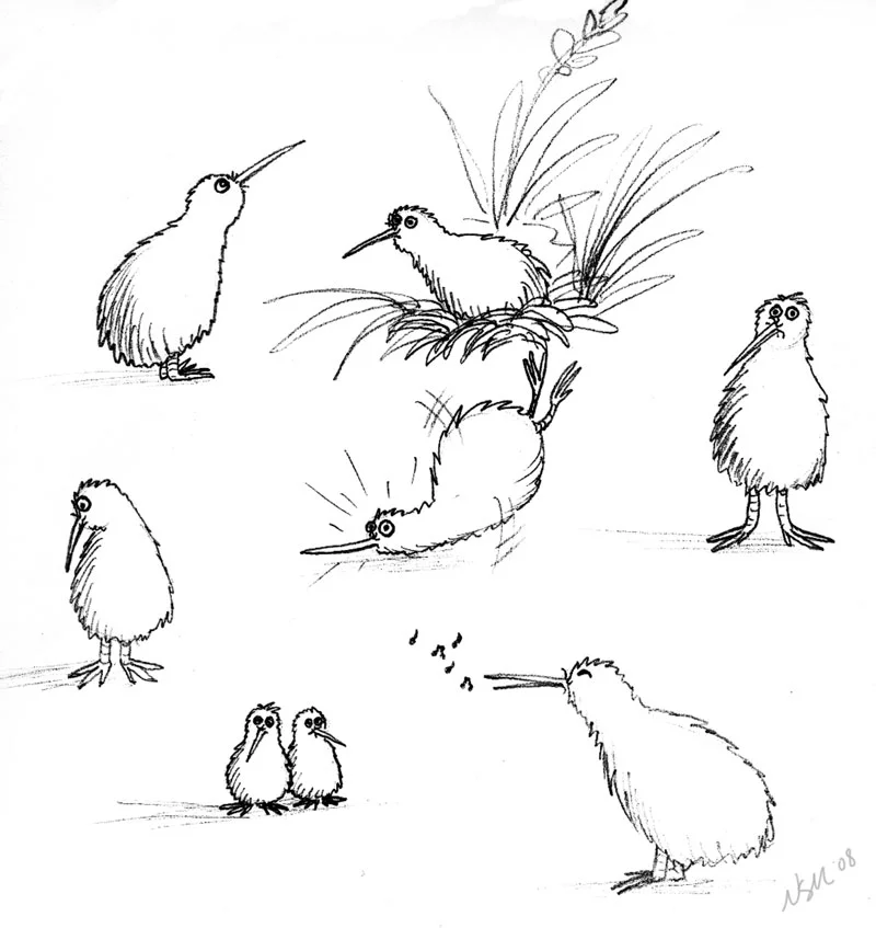 Эскизы тату киви