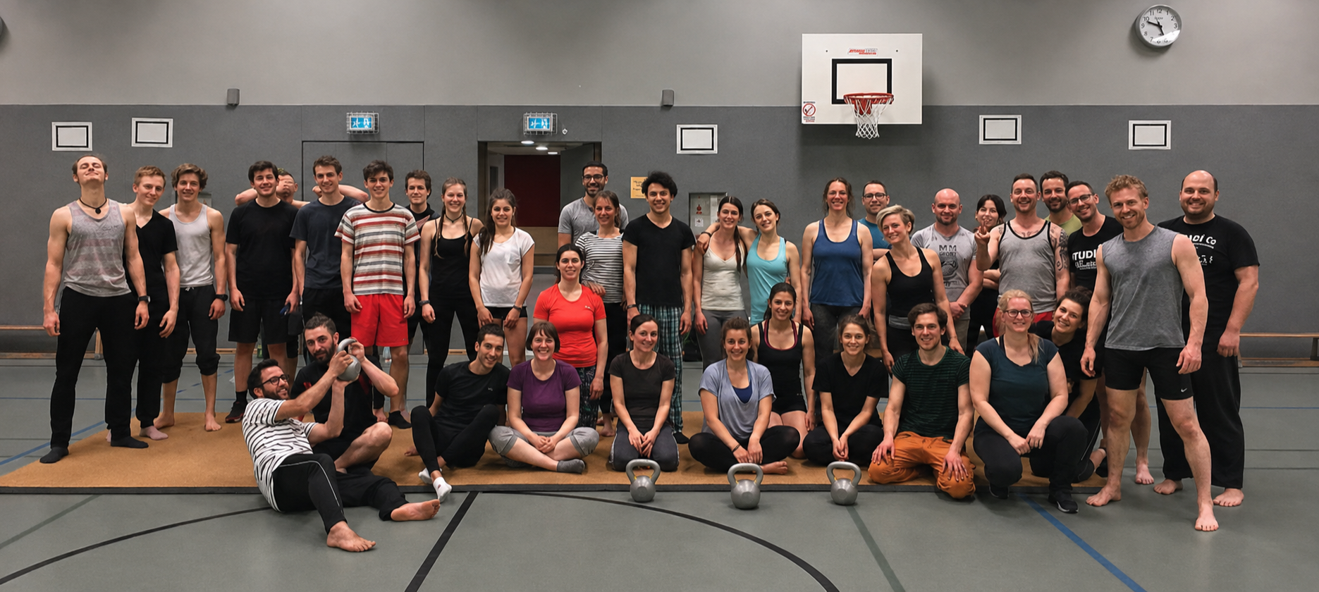 Die Gruppe von Motion Playground beim gemeinsamen Training