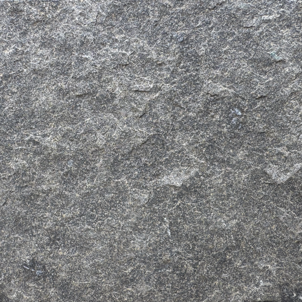 Black Mountain flamed-finish sample, offered for both veneer and paving.