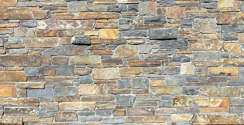 Belt River ledgestone veneer sample in split and natural faces with chopped ends.