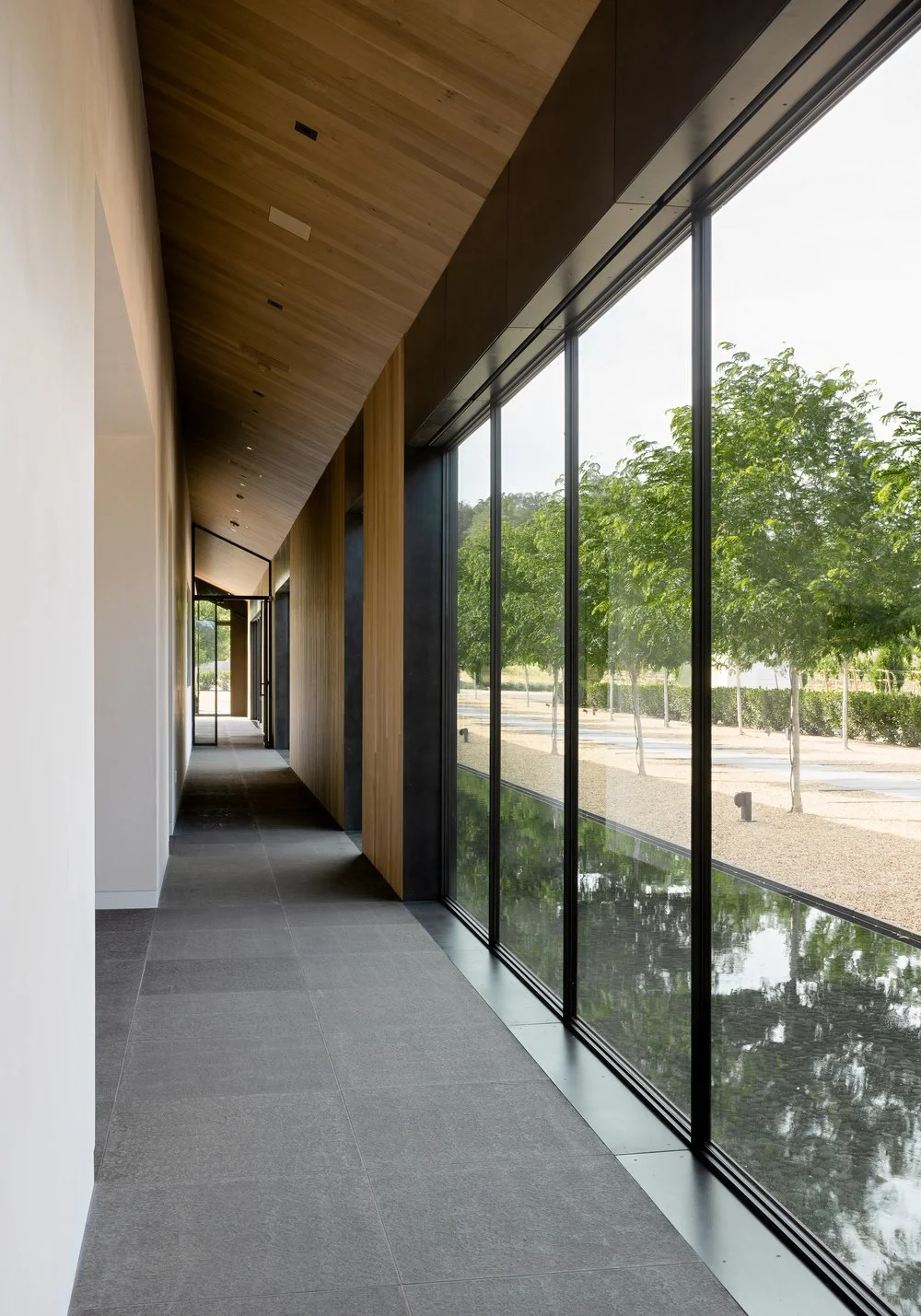 Black Mountain dimensional pavers in a flamed finish laid as an interior floor.