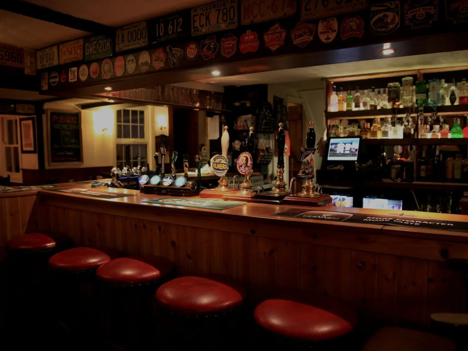 The traditional bar inside the Rosebud pub