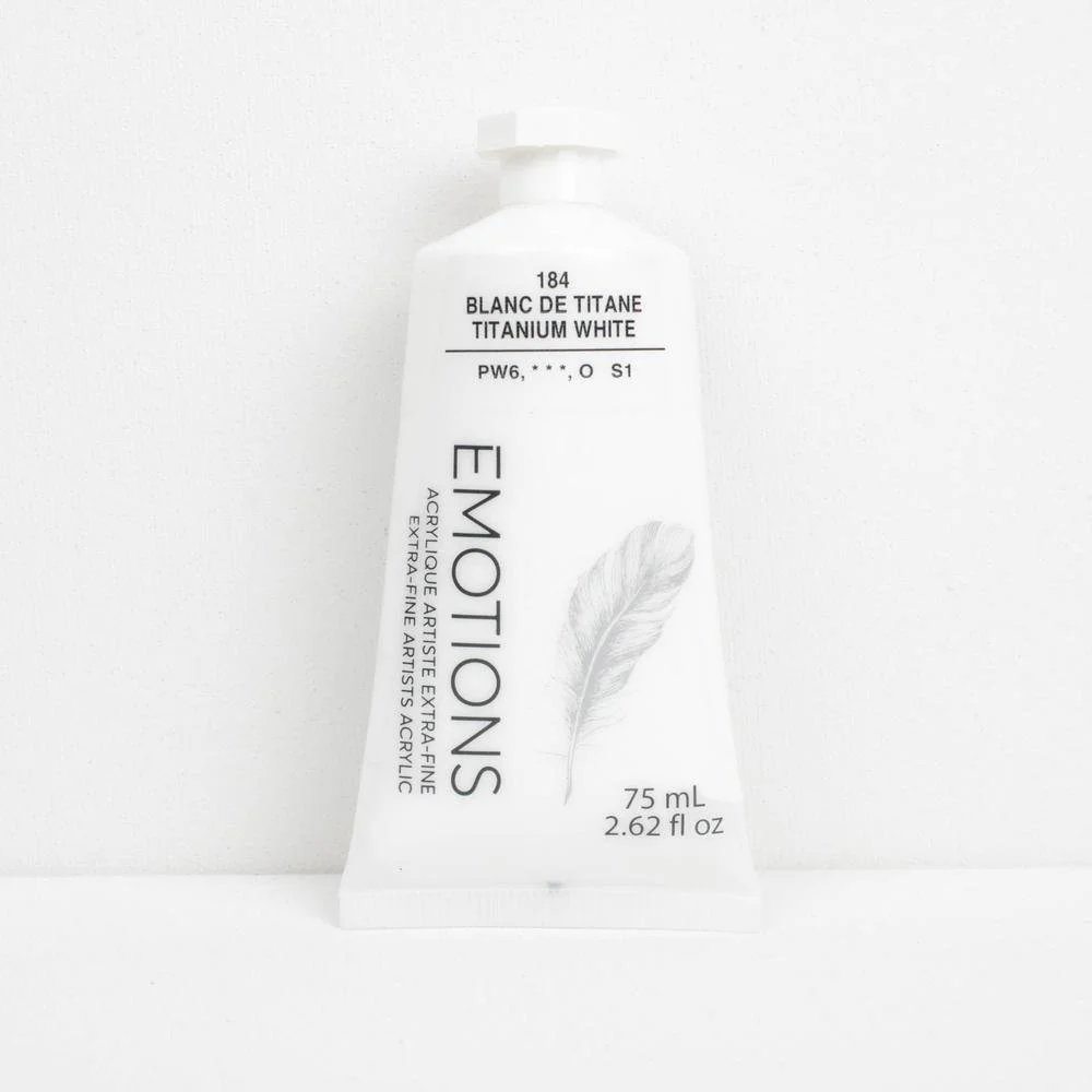 Tube d'acrylique extra-fine EMOTIONS, blanc de titane, 75 mL