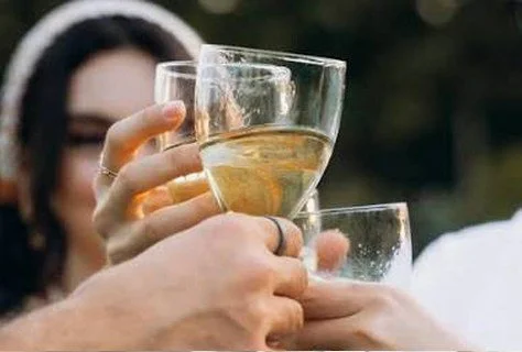 Guests raising a glass